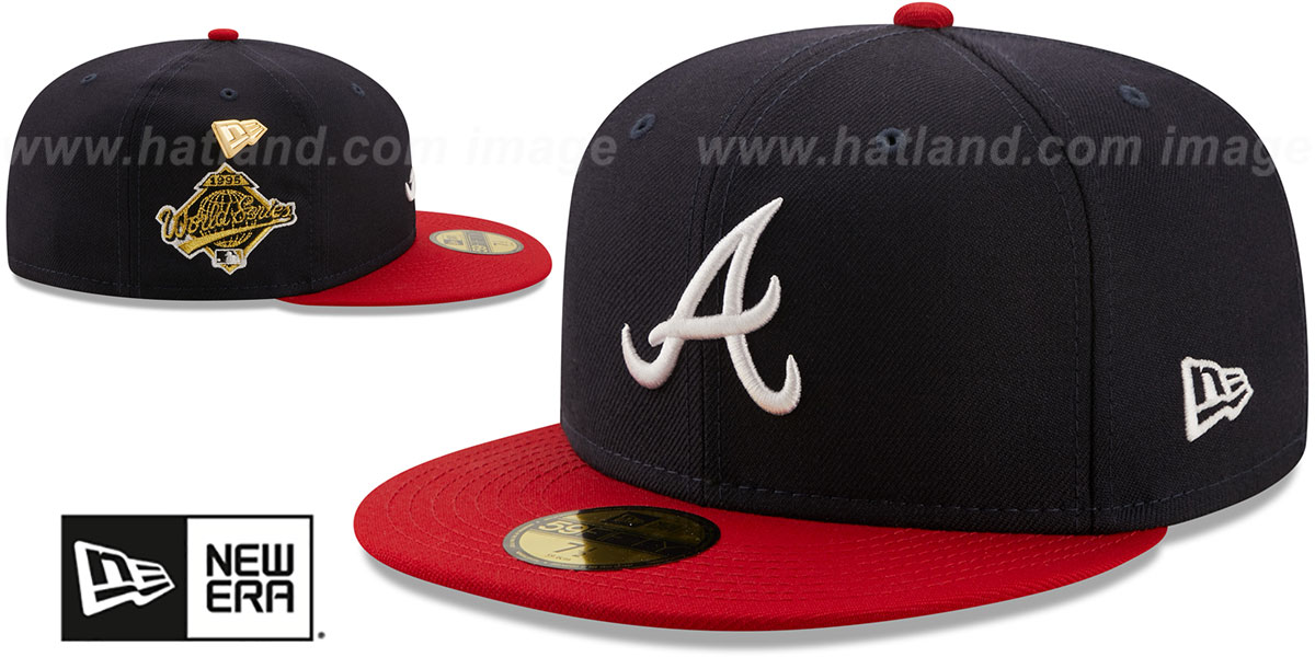 Braves 1995 'LOGO-HISTORY' Navy-Red Fitted Hat by New Era
