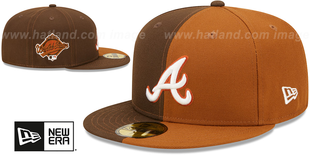 Braves 1995 'SPLIT SIDE-PATCH' Brown-Wheat Fitted Hat by New Era