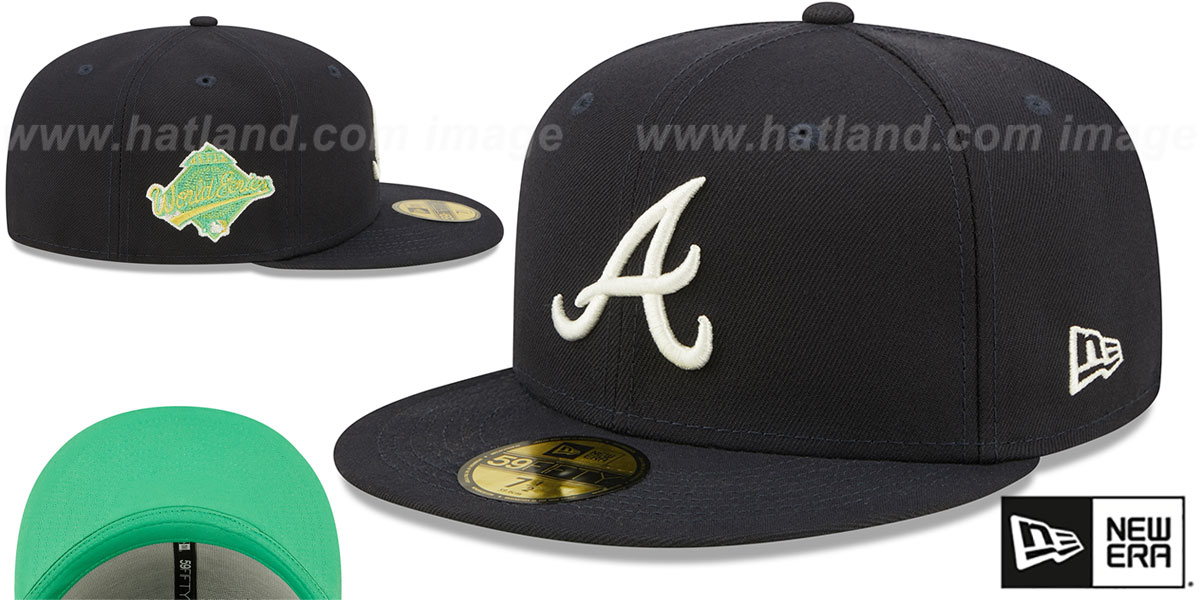Braves 1995 WS 'CITRUS POP' Navy-Green Fitted Hat by New Era