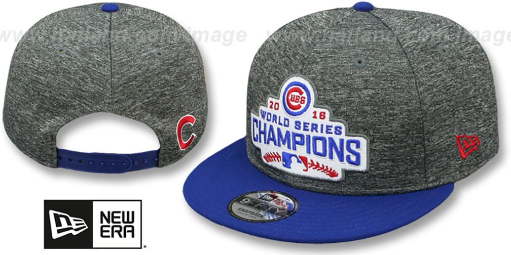 Cubs '2016 WORLD SERIES CHAMPS PATCH SNAPBACK' Grey-Royal Hat by New Era