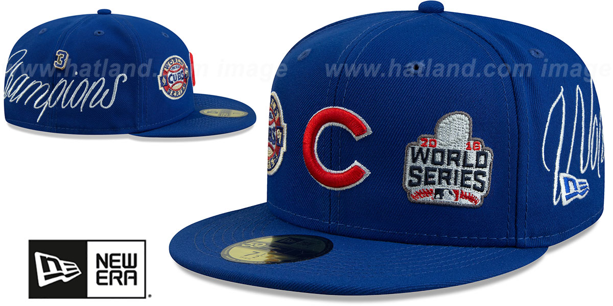 Cubs 'HISTORIC CHAMPIONS' Royal Fitted Hat by New Era