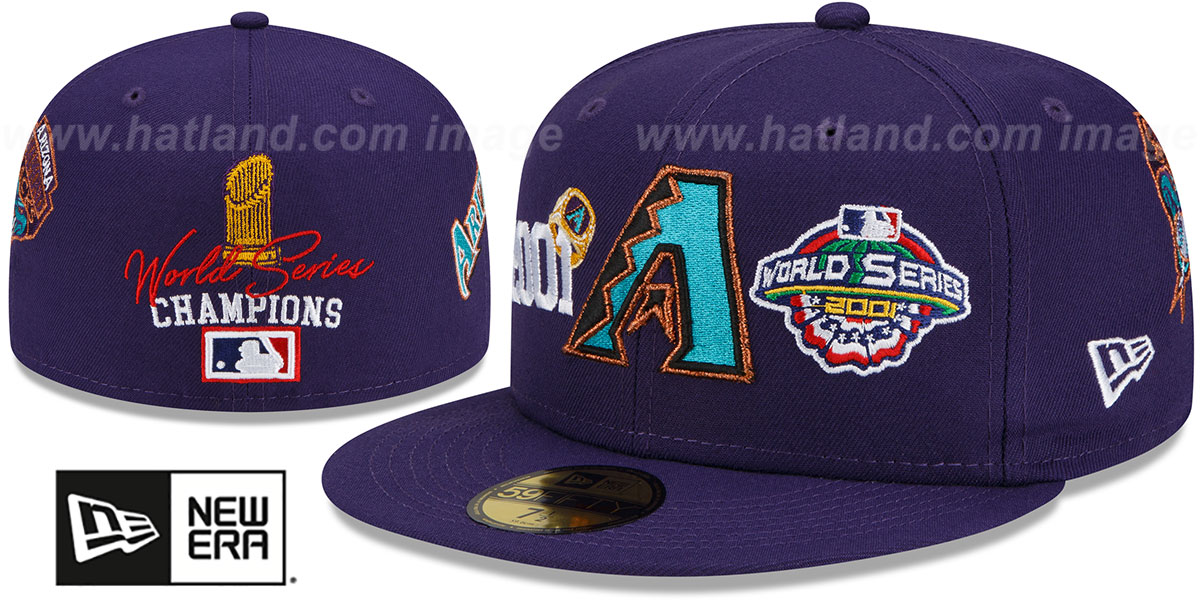 Diamondbacks COOP 'RINGS-N-CHAMPIONS' Purple Fitted Hat by New Era