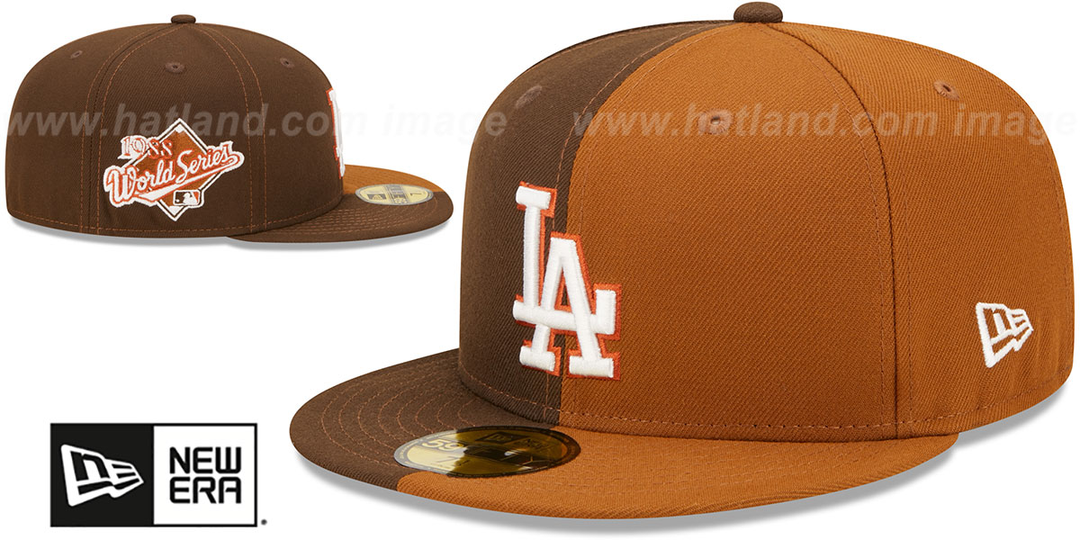 Dodgers 1988 'SPLIT SIDE-PATCH' Brown-Wheat Fitted Hat by New Era