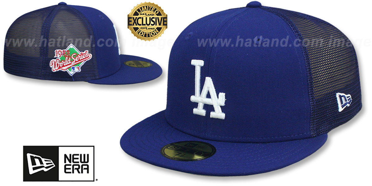 Dodgers 1988 WS 'MESH-BACK SIDE-PATCH' Royal-Royal Fitted Hat by New Era