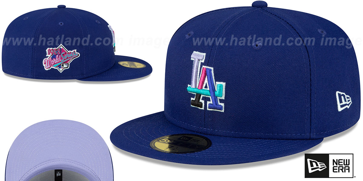 Dodgers 1988 WS 'POLAR LIGHTS' Royal-Lavender Fitted Hat by New Era