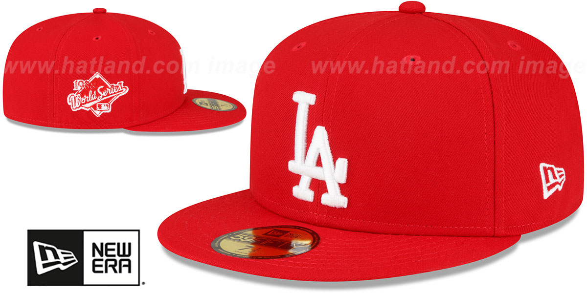 Dodgers 1988 'WS SIDE-PATCH UP' Red-White Fitted Hat by New Era