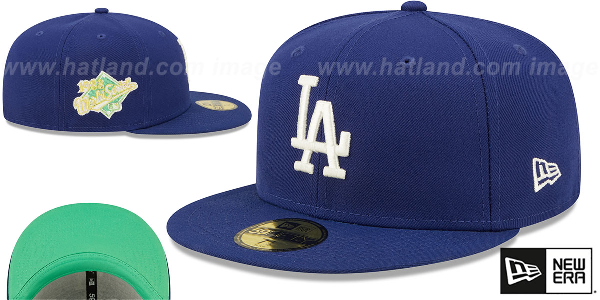 Dodgers 1988 WS 'CITRUS POP' Royal-Green Fitted Hat by New Era