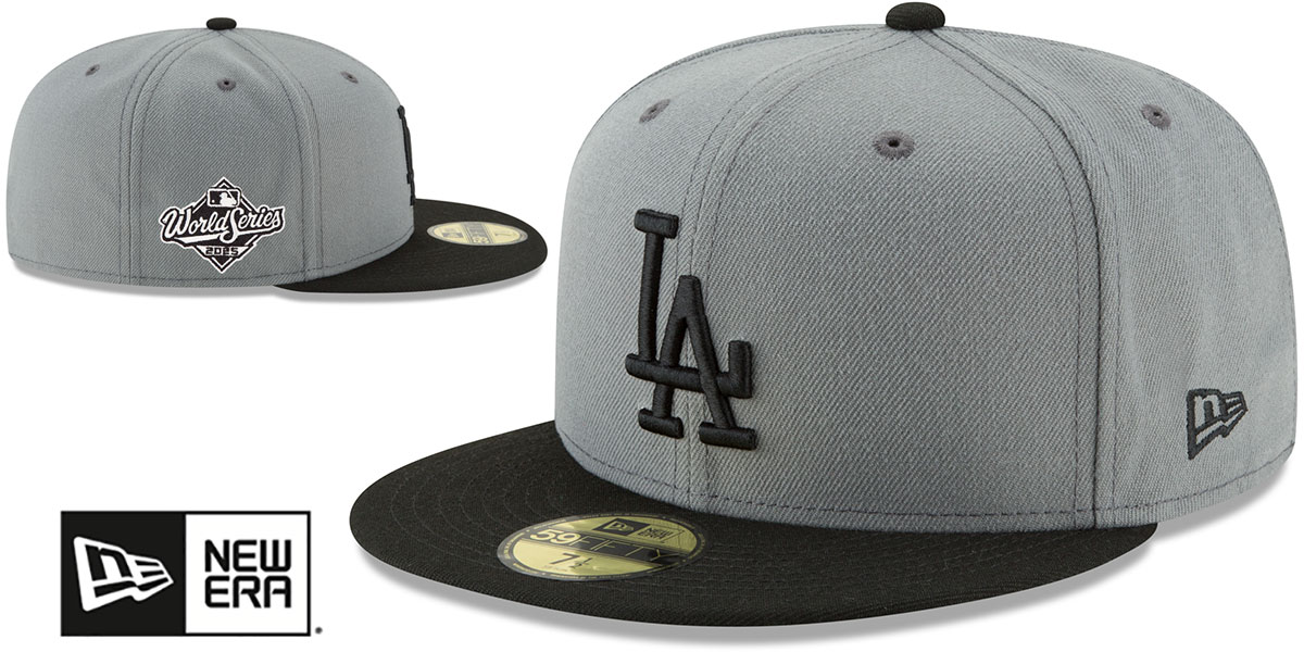 Dodgers '2025 WORLD SERIES' Grey-Black Fitted Hat by New Era