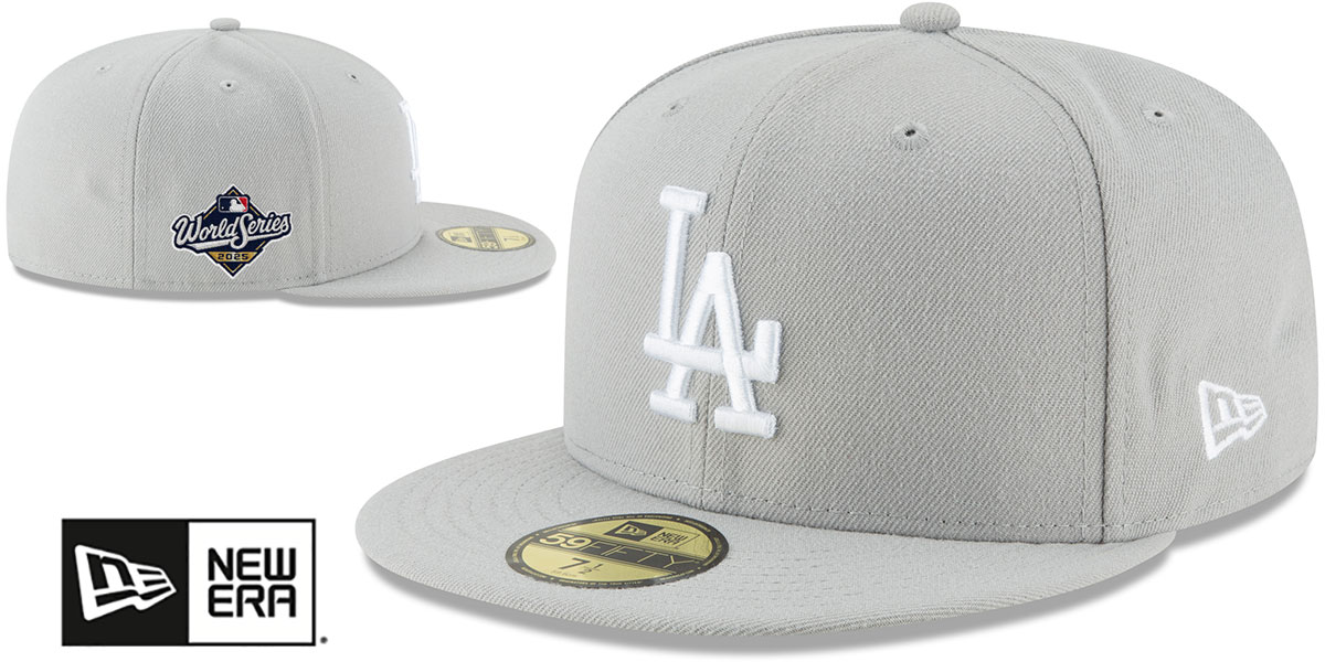 Dodgers '2025 WORLD SERIES' Grey-White Fitted Hat by New Era