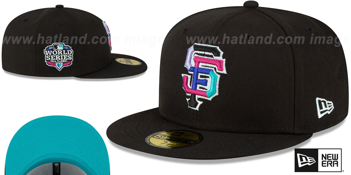 Giants 2012 WS 'POLAR LIGHTS' Black-Teal Fitted Hat by New Era
