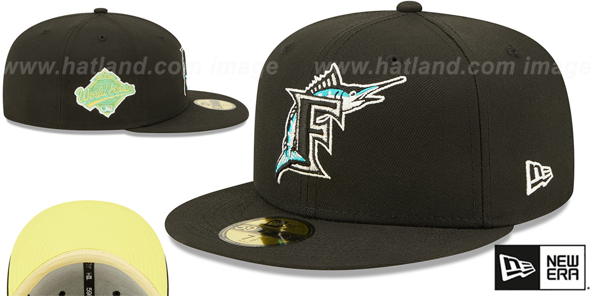 Marlins 1997 WS 'CITRUS POP' Black-Yellow Fitted Hat by New Era