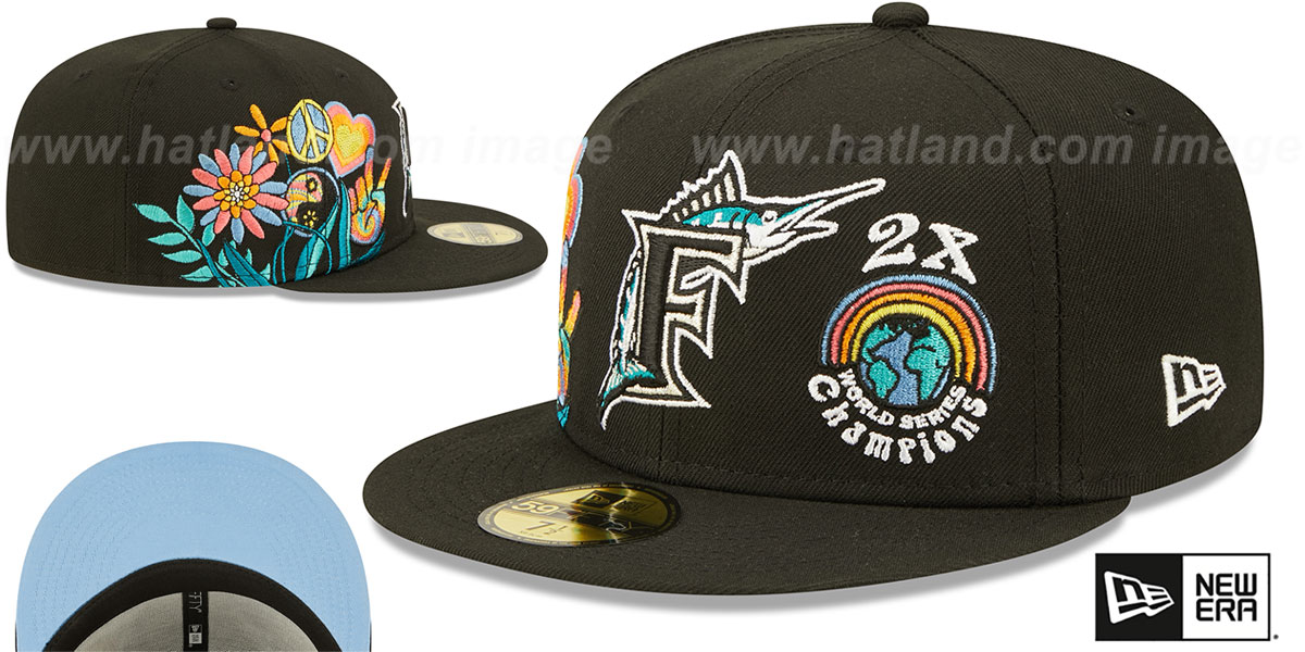 Marlins 'GROOVY' Black Fitted Hat by New Era