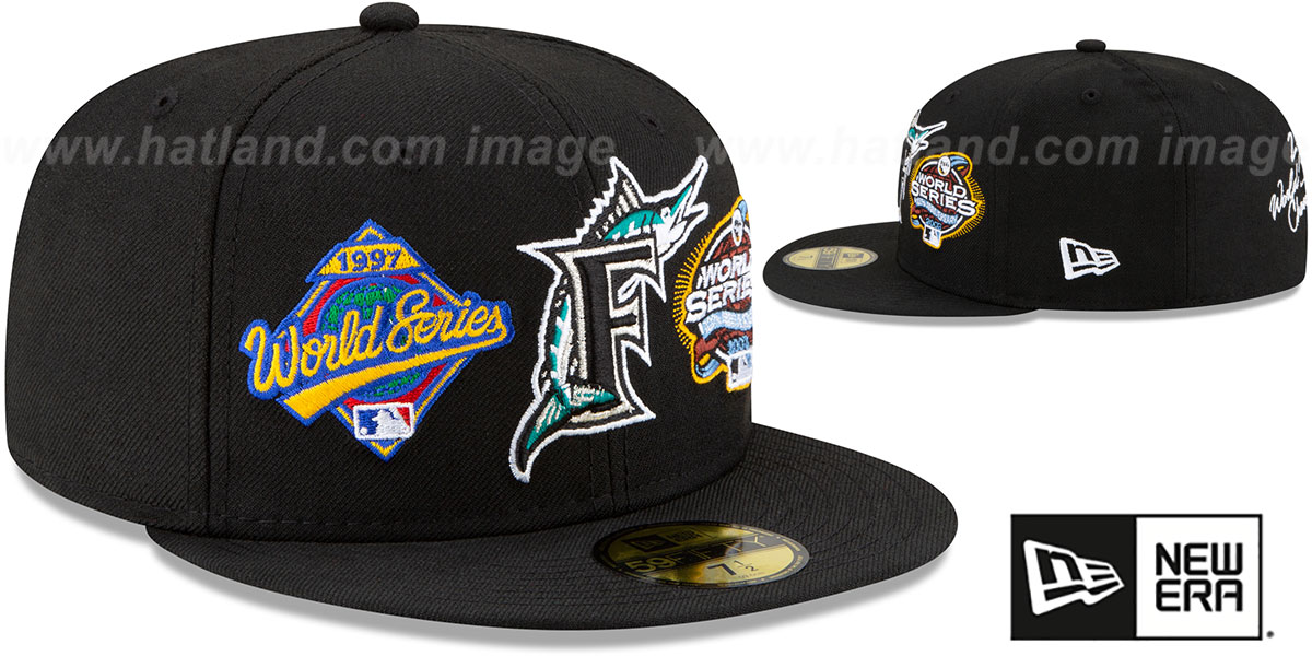 Marlins 'WORLD SERIES CHAMPS ELEMENTS' Black Fitted Hat by New Era