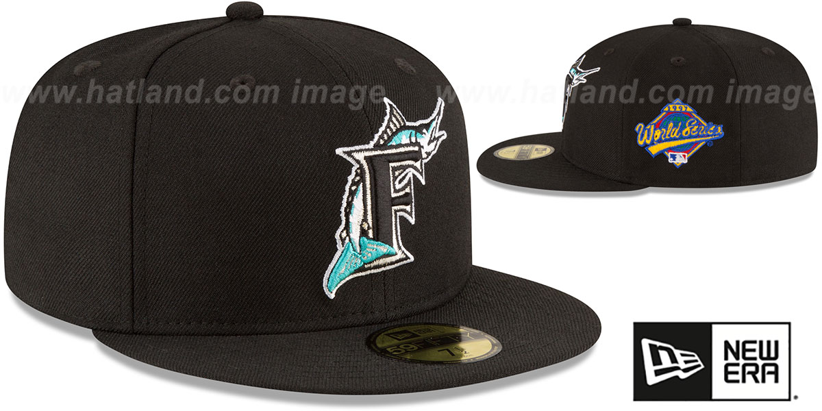 Marlins 'WORLD SERIES SIDE PATCH' Black Fitted Hat by New Era