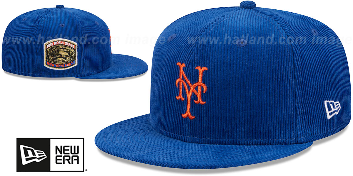 Mets 'OLD SCHOOL CORDUROY SIDE-PATCH' Royal Fitted Hat by New Era