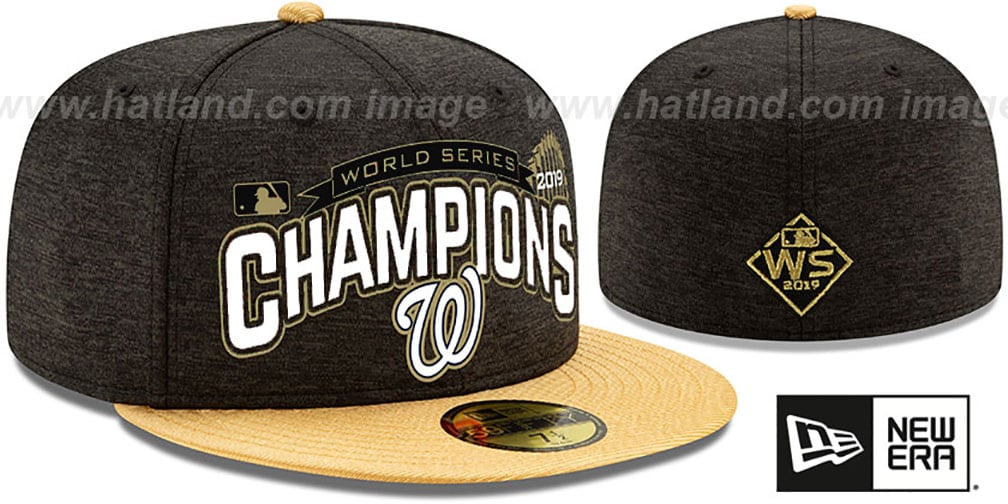Nationals '2019 WORLD SERIES' CHAMPIONS Black-Gold Fitted Hat by New Era