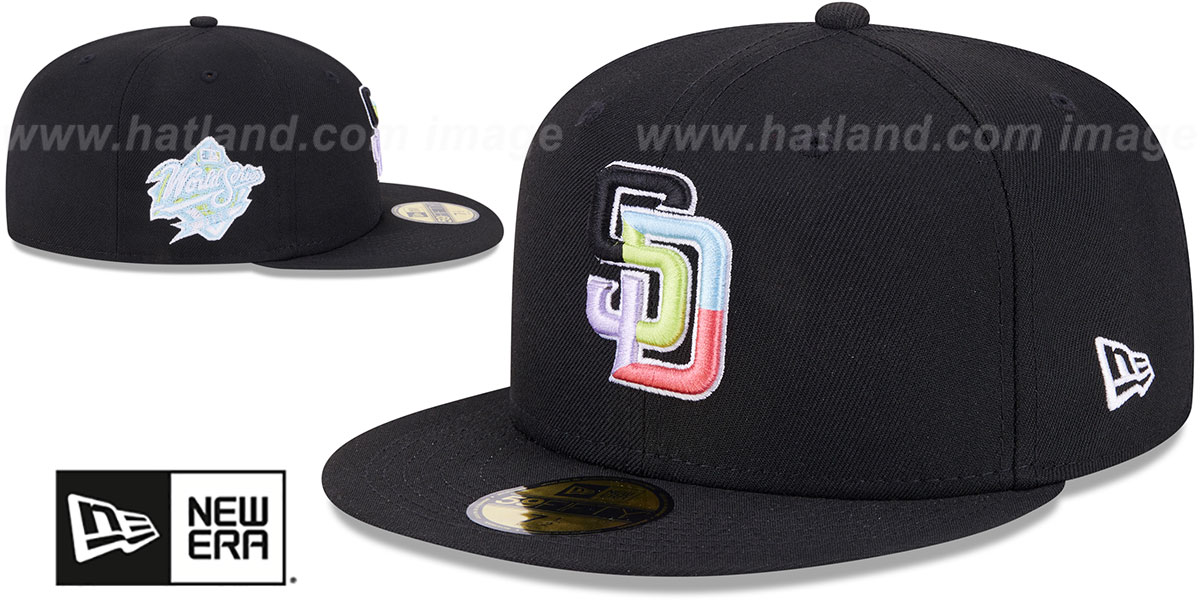 Padres 'COLOR PACK SIDE-PATCH' Black Fitted Hat by New Era