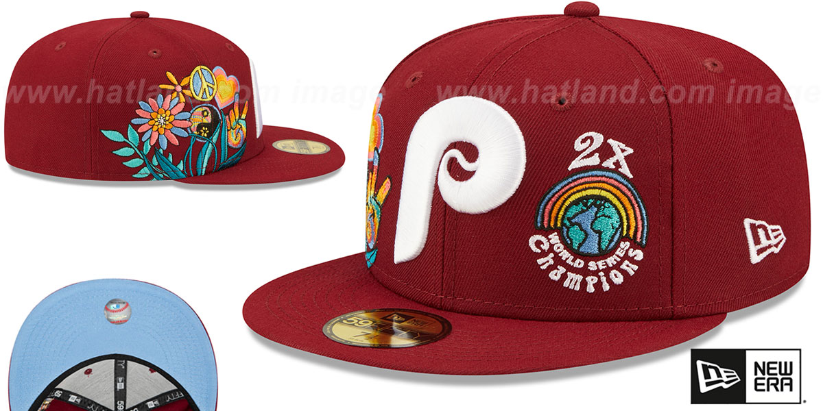 Phillies 'GROOVY' Burgundy Fitted Hat by New Era