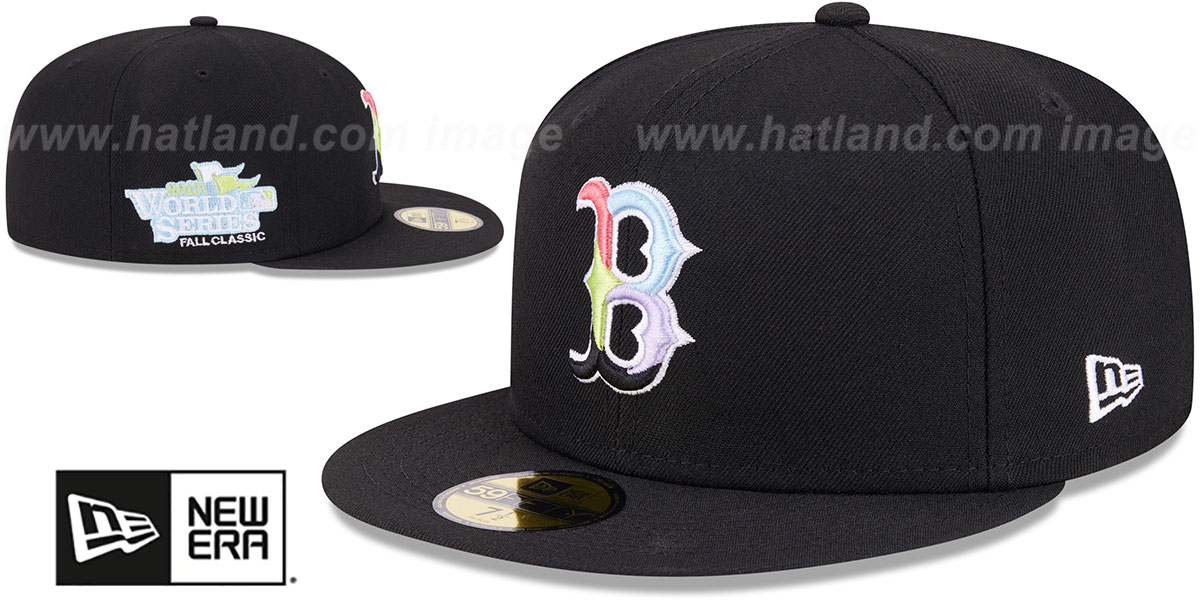 Red Sox 'COLOR PACK SIDE-PATCH' Black Fitted Hat by New Era