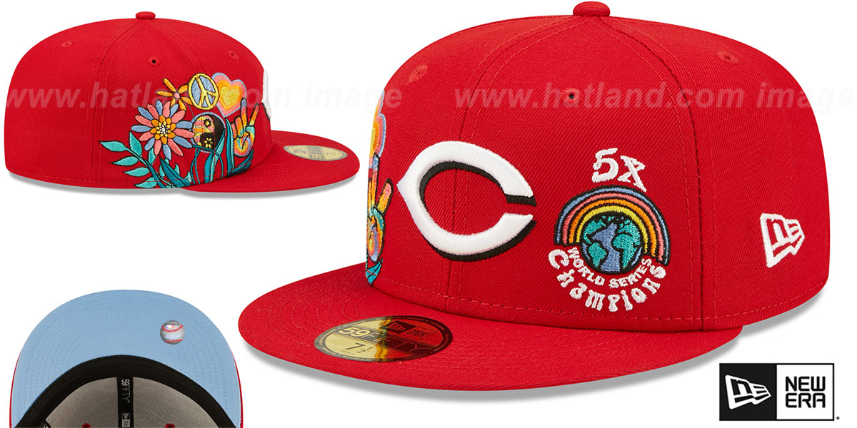 Reds 'GROOVY' Red Fitted Hat by New Era