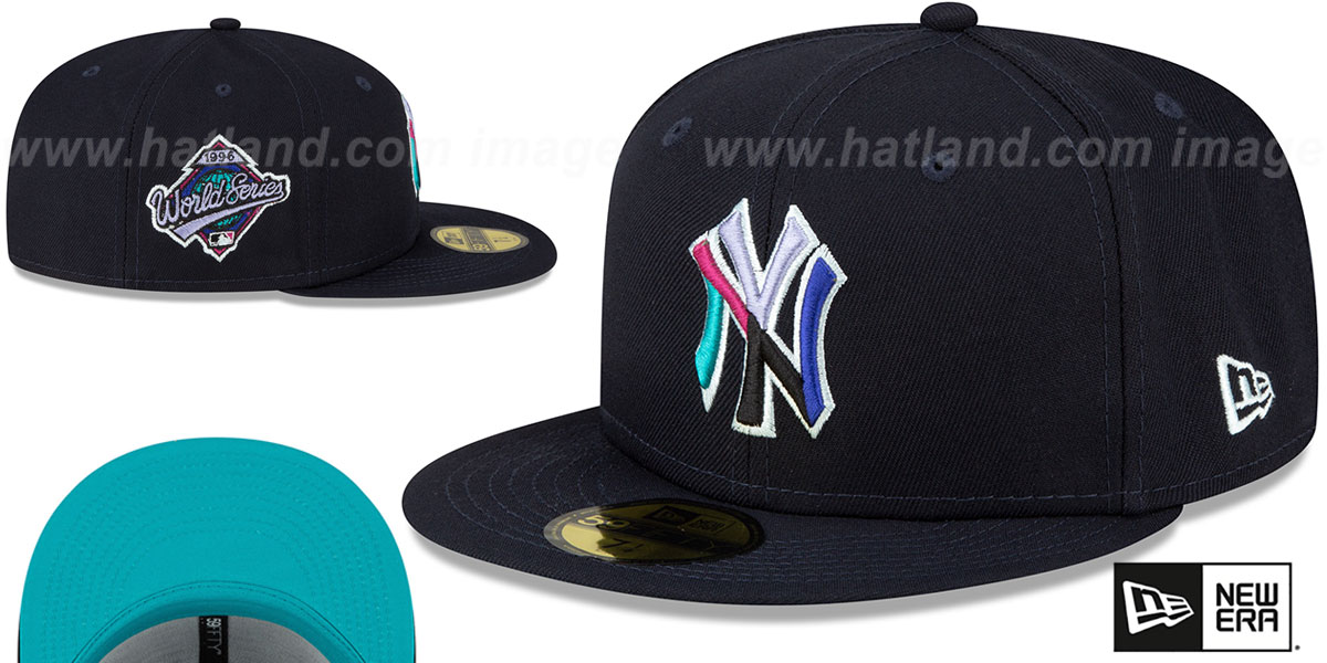 Yankees 1996 WS 'POLAR LIGHTS' Navy-Teal Fitted Hat by New Era