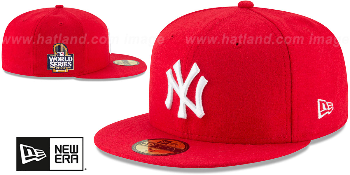 Yankees '2024 WORLD SERIES' Red-White Fitted Hat by New Era