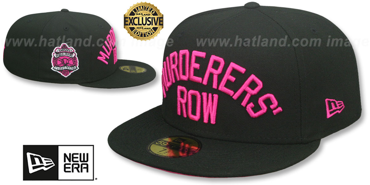 Yankees 'MURDERERS ROW' PATCH-BOTTOM Black-Beetroot Fitted Hat by New Era