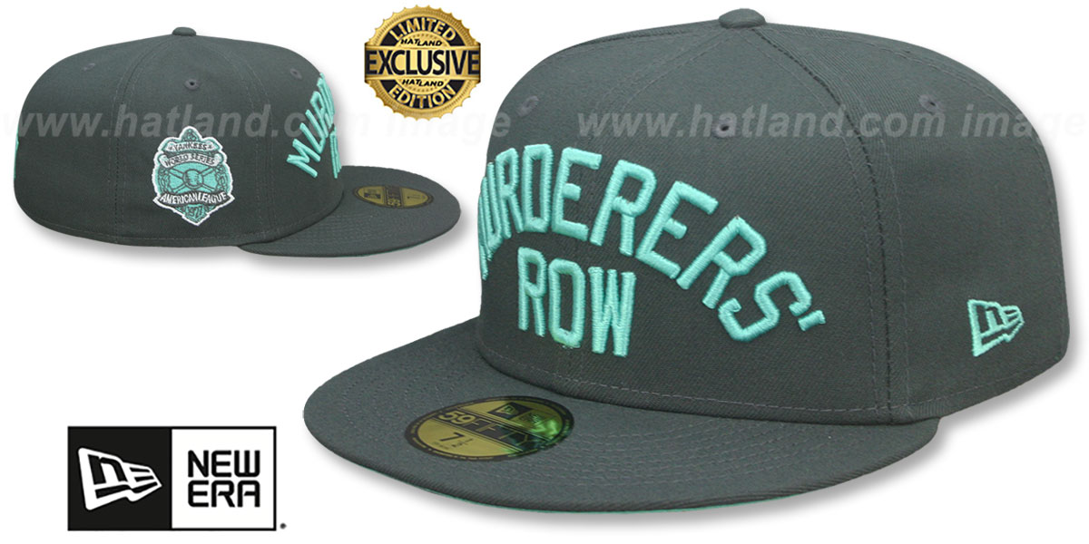 Yankees 'MURDERERS ROW' PATCH-BOTTOM Charcoal-Mint Fitted Hat by New Era