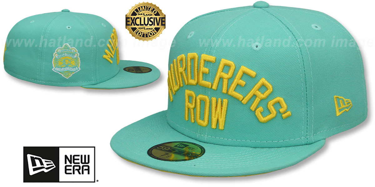 Yankees 'MURDERERS ROW' PATCH-BOTTOM Mint-Gold Fitted Hat by New Era