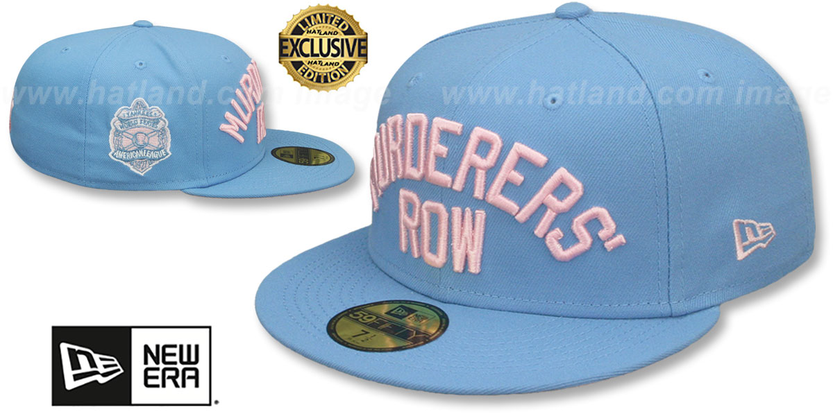 Yankees 'MURDERERS ROW' PATCH-BOTTOM Sky-Pink Fitted Hat by New Era