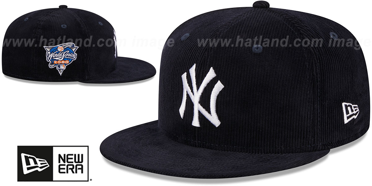 Yankees 'OLD SCHOOL CORDUROY SIDE-PATCH' Navy Fitted Hat by New Era