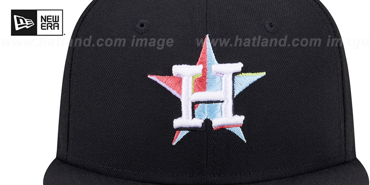 Astros 'COLOR PACK SIDE-PATCH' Black Fitted Hat by New Era