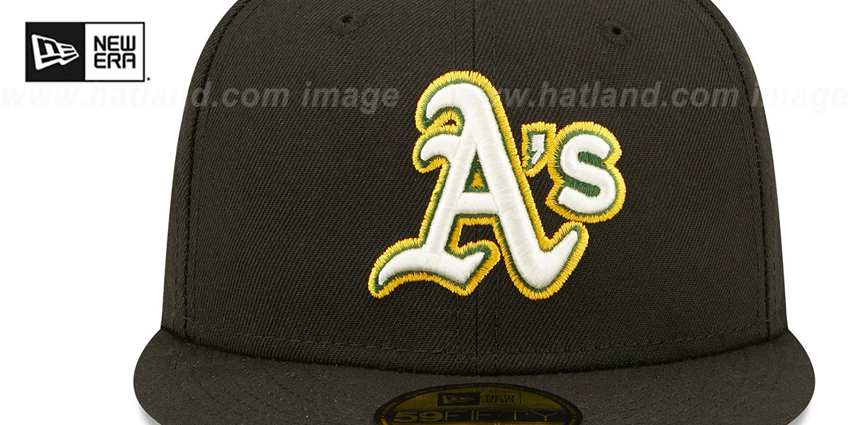 Athletics 1974 WS 'CITRUS POP' Black-Green Fitted Hat by New Era