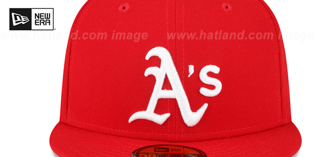 Athletics 1989 'WS SIDE-PATCH UP' Red-White Fitted Hat by New Era