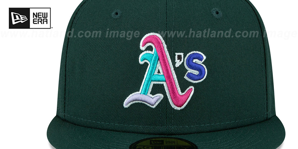 Athletics 1989 WS 'POLAR LIGHTS' Green-Lavender Fitted Hat by New Era