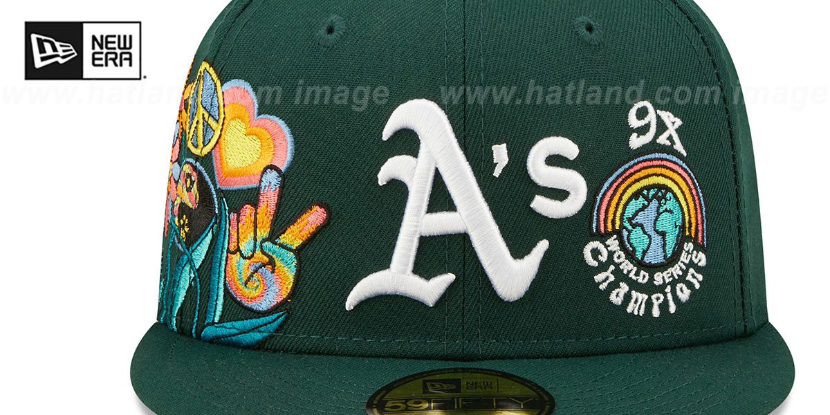 Athletics 'GROOVY' Green Fitted Hat by New Era