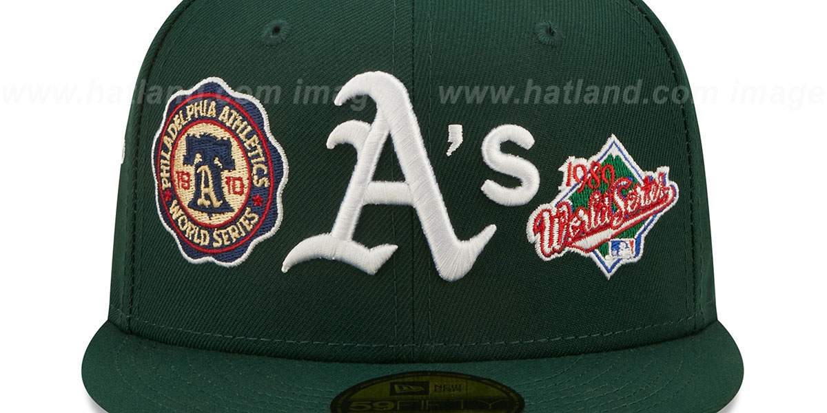 Athletics 'HISTORIC CHAMPIONS' Green Fitted Hat by New Era