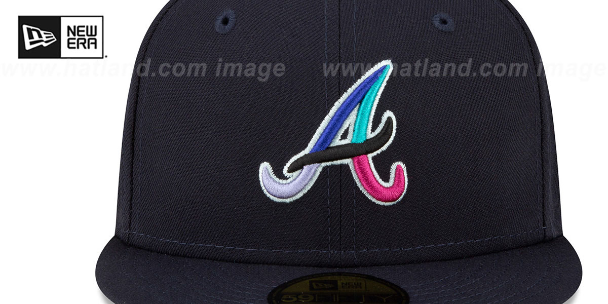 Braves 1995 WS 'POLAR LIGHTS' Navy-Teal Fitted Hat by New Era