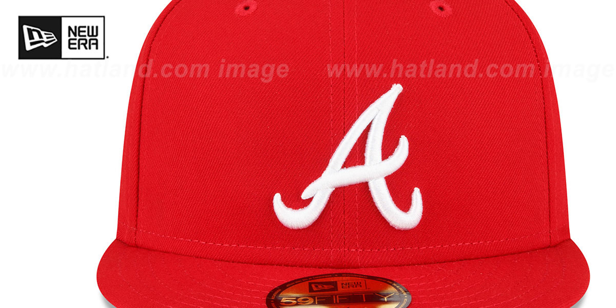 Braves 2021 'WS SIDE-PATCH UP' Red-White Fitted Hat by New Era