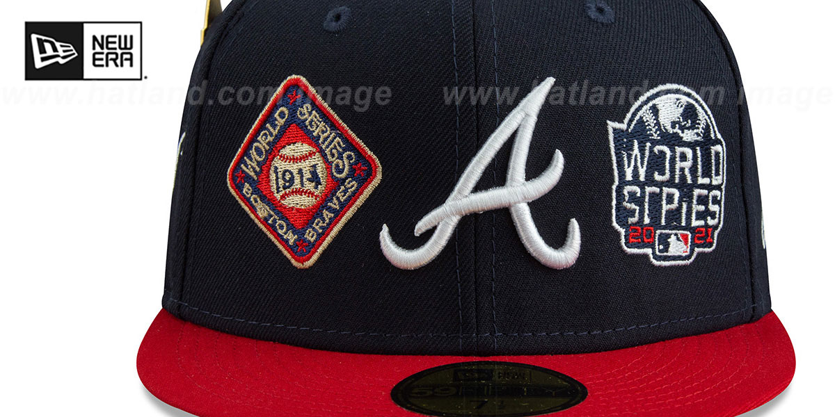 Braves 'HISTORIC CHAMPIONS' Navy-Red Fitted Hat by New Era