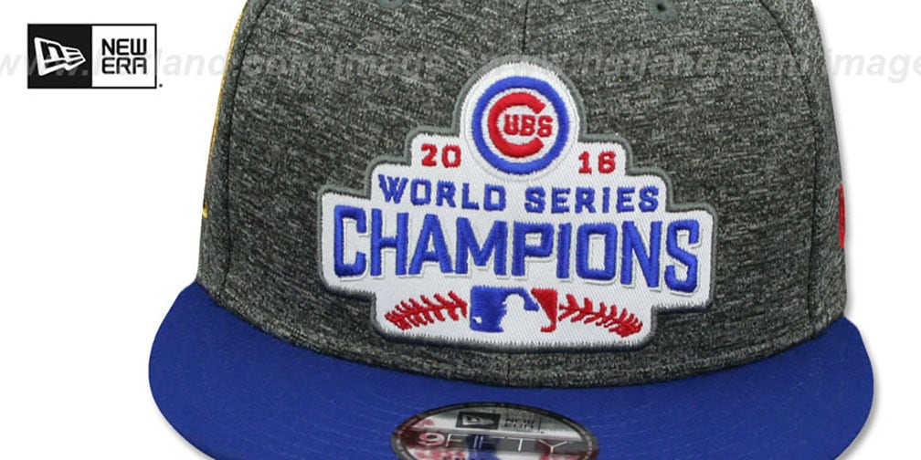 Cubs '2016 WORLD SERIES CHAMPS PATCH SNAPBACK' Grey-Royal Hat by New Era