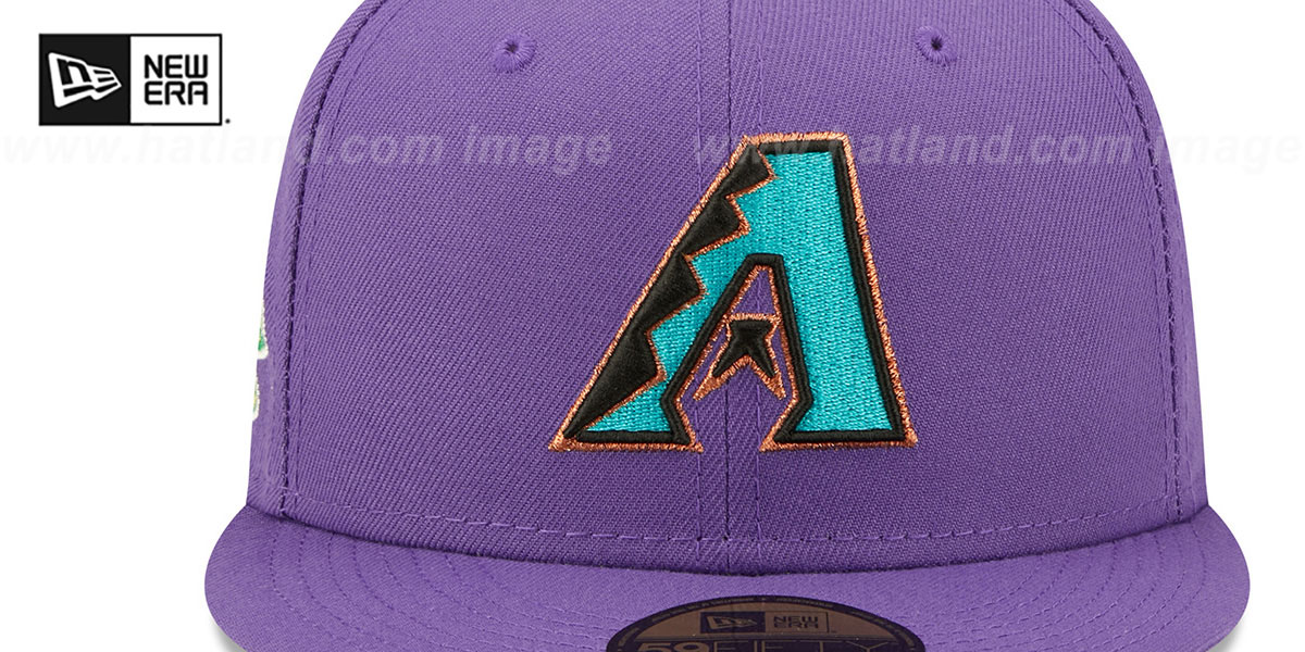 Diamondbacks 2001 WS 'CITRUS POP' Purple-Green Fitted Hat by New Era