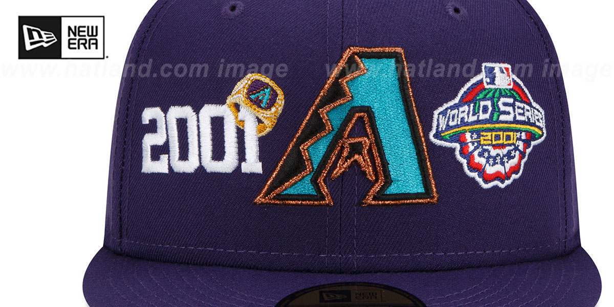Diamondbacks COOP 'RINGS-N-CHAMPIONS' Purple Fitted Hat by New Era
