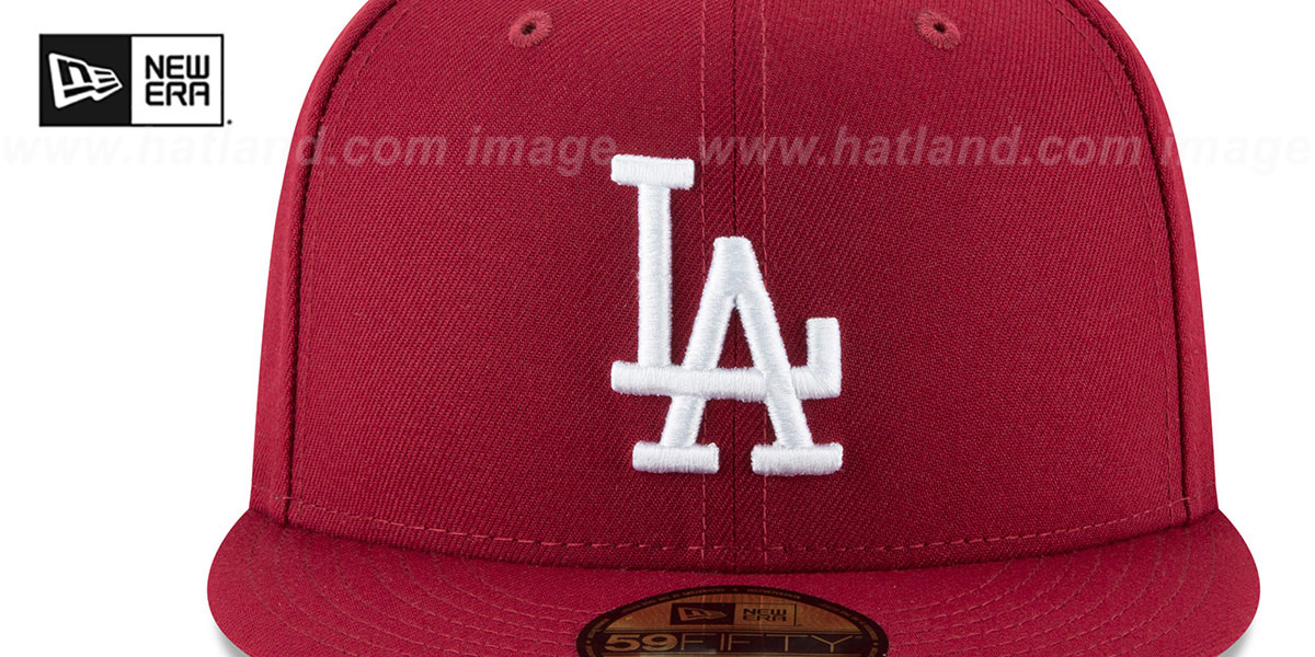 Dodgers '2024 WORLD SERIES' CHAMPIONS Burgundy-White Fitted Hat by New Era