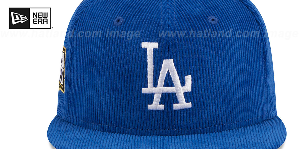 Dodgers 'OLD SCHOOL CORDUROY SIDE-PATCH' Royal Fitted Hat by New Era