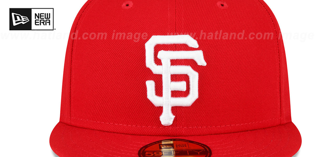 Giants 2010 'WS SIDE-PATCH UP' Red-White Fitted Hat by New Era