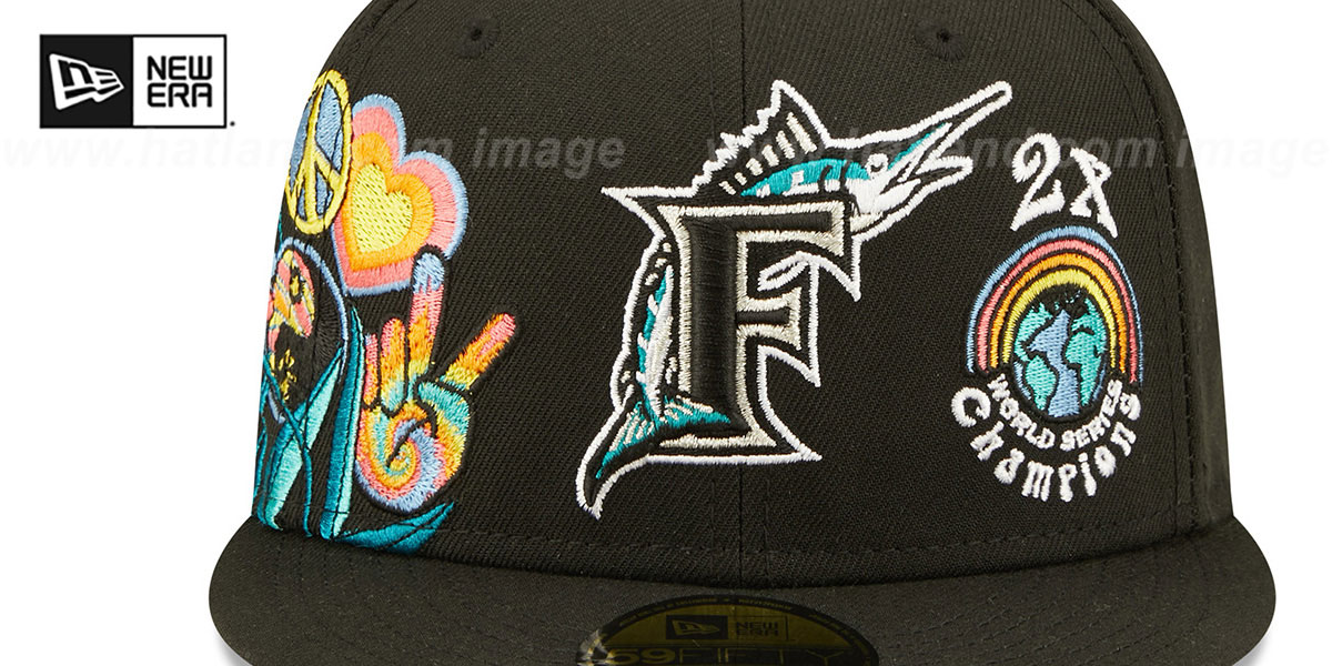 Marlins 'GROOVY' Black Fitted Hat by New Era