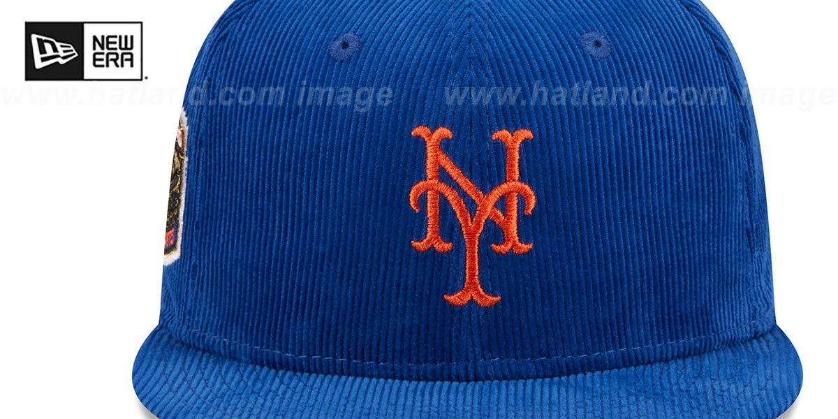 Mets 'OLD SCHOOL CORDUROY SIDE-PATCH' Royal Fitted Hat by New Era