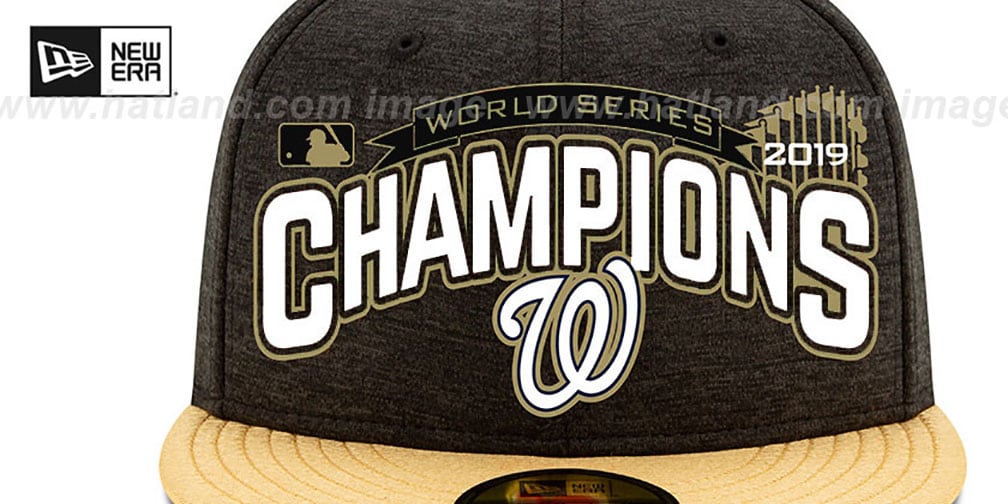 Nationals '2019 WORLD SERIES' CHAMPIONS Black-Gold Fitted Hat by New Era