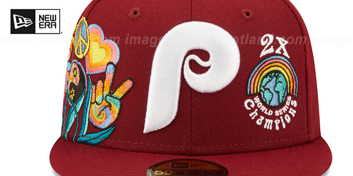 Phillies 'GROOVY' Burgundy Fitted Hat by New Era